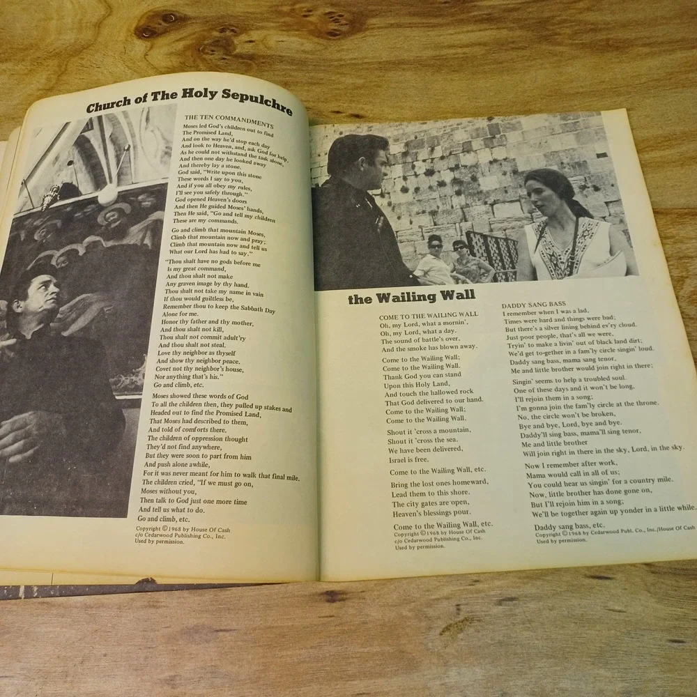 Johnny‎ Cash The Holy Land Song Book Modern World Library 1968